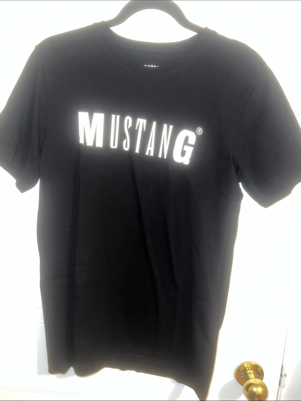 Mustang Women's Black Short Sleeve Logo Tee
